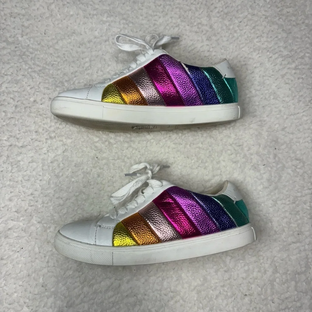 Kurt Geiger Kids Rainbow Lane Stripes Leather Sneakers
